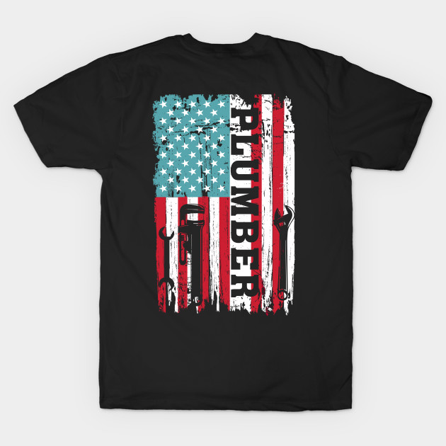 USA Flag Plumber Tee by Tee-hub